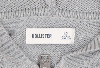 Womens UK Size XS Hollister Grey Full Zip Hoodie