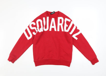 DSQUARED2 Boys Red Graphic Logo Pullover Sweatshirt 10 Years