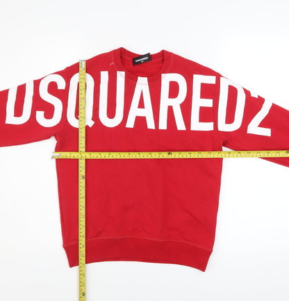 DSQUARED2 Boys Red Graphic Logo Pullover Sweatshirt 10 Years