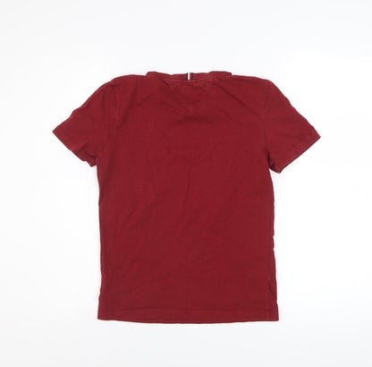 Boys UK Size 152 Tommy Hilfiger Red Basic T-Shirt