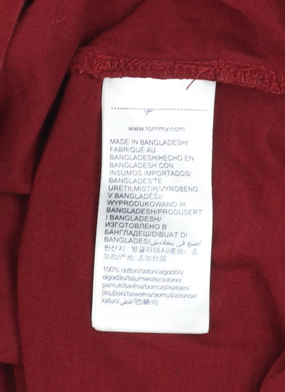 Boys UK Size 152 Tommy Hilfiger Red Basic T-Shirt