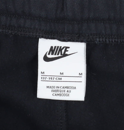 Nike Boys Black Jogger Cargo Trousers M 10-11 Years Cotton Fleece