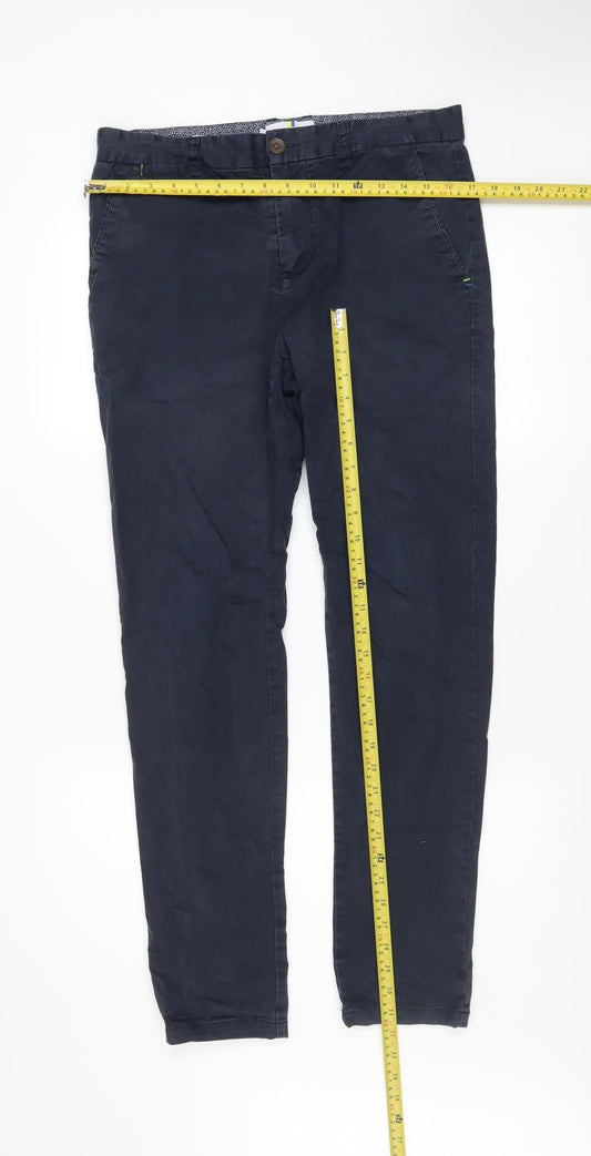 Mens UK Size M Larsson & Co Slim Fit Chino Blue Trousers