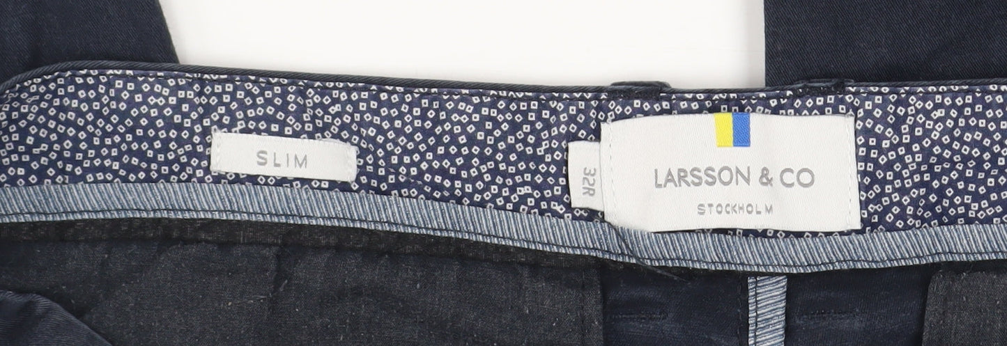 Mens UK Size M Larsson & Co Slim Fit Chino Blue Trousers