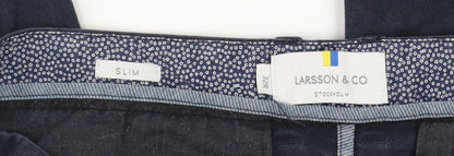 Mens UK Size M Larsson & Co Slim Fit Chino Blue Trousers