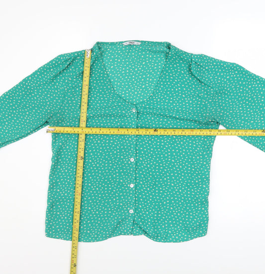 Womens UK Size M Only Green Basic Blouse