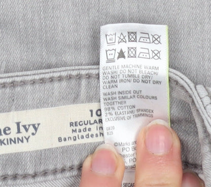 Womens UK Size 10 Marks and Spencer Regular Fit Skinny Grey Jeans