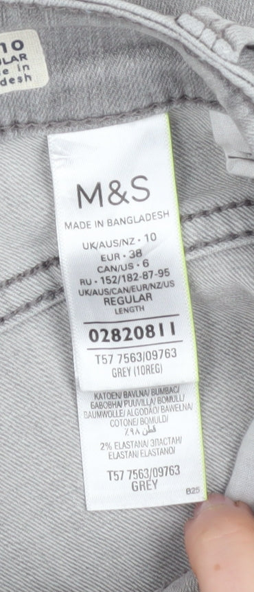Womens UK Size 10 Marks and Spencer Regular Fit Skinny Grey Jeans