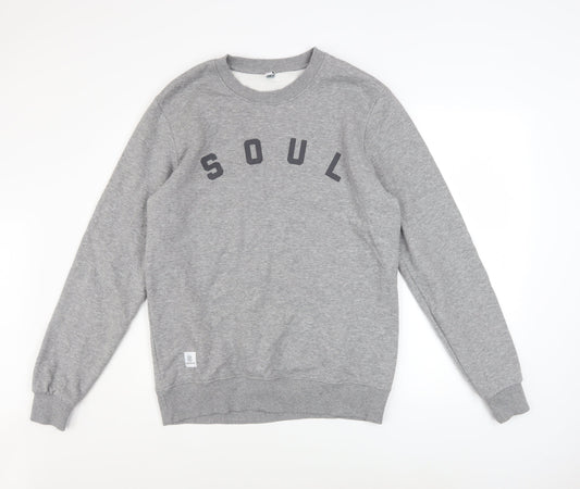 Mens UK Size L Soul Survivor Grey Pullover Sweatshirt