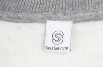 Mens UK Size L Soul Survivor Grey Pullover Sweatshirt