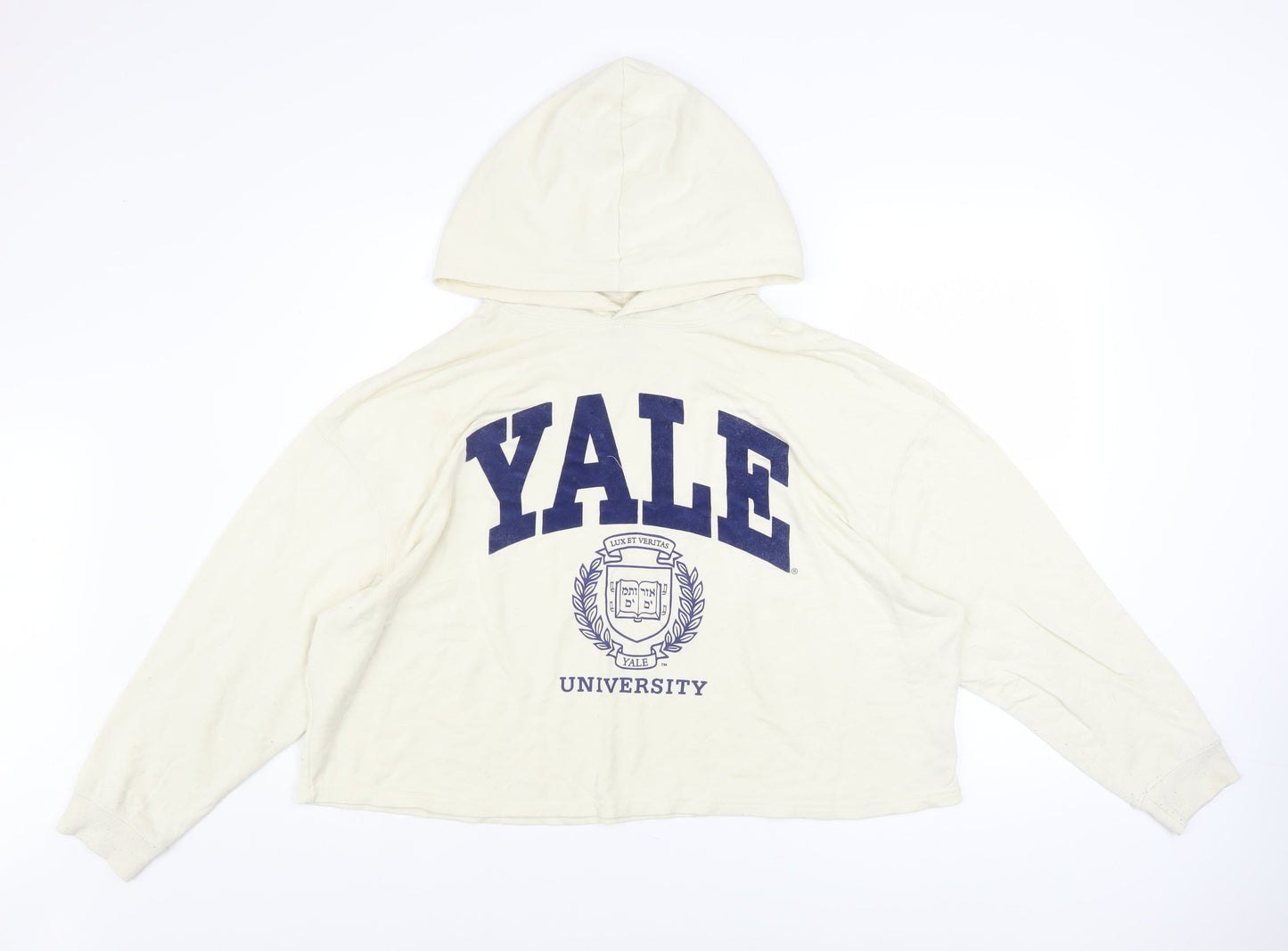 Womens UK Size M Yale University Ivory Pullover Hoodie