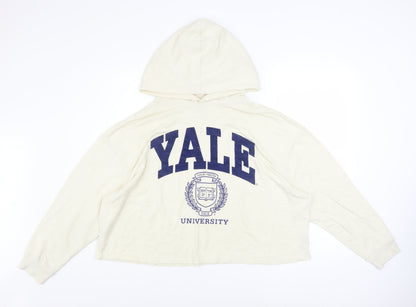 Womens UK Size M Yale University Ivory Pullover Hoodie