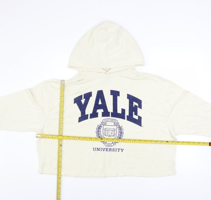 Womens UK Size M Yale University Ivory Pullover Hoodie