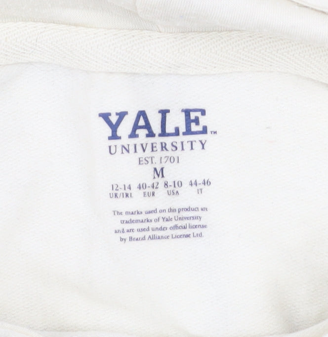 Womens UK Size M Yale University Ivory Pullover Hoodie