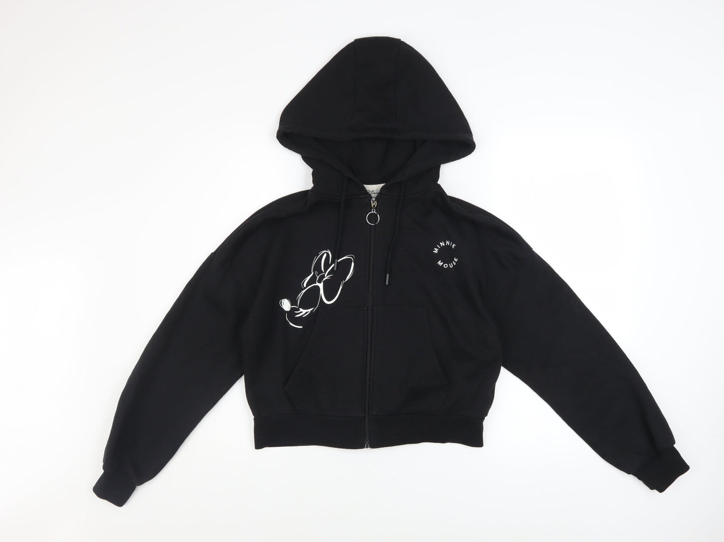 Womens UK Size XS Disney Black Full Zip Hoodie