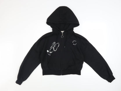 Womens UK Size XS Disney Black Full Zip Hoodie