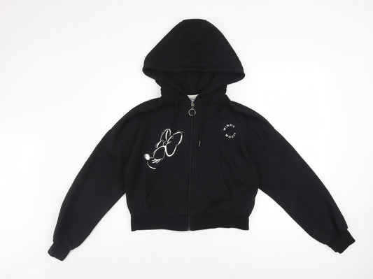 Womens UK Size XS Disney Black Full Zip Hoodie