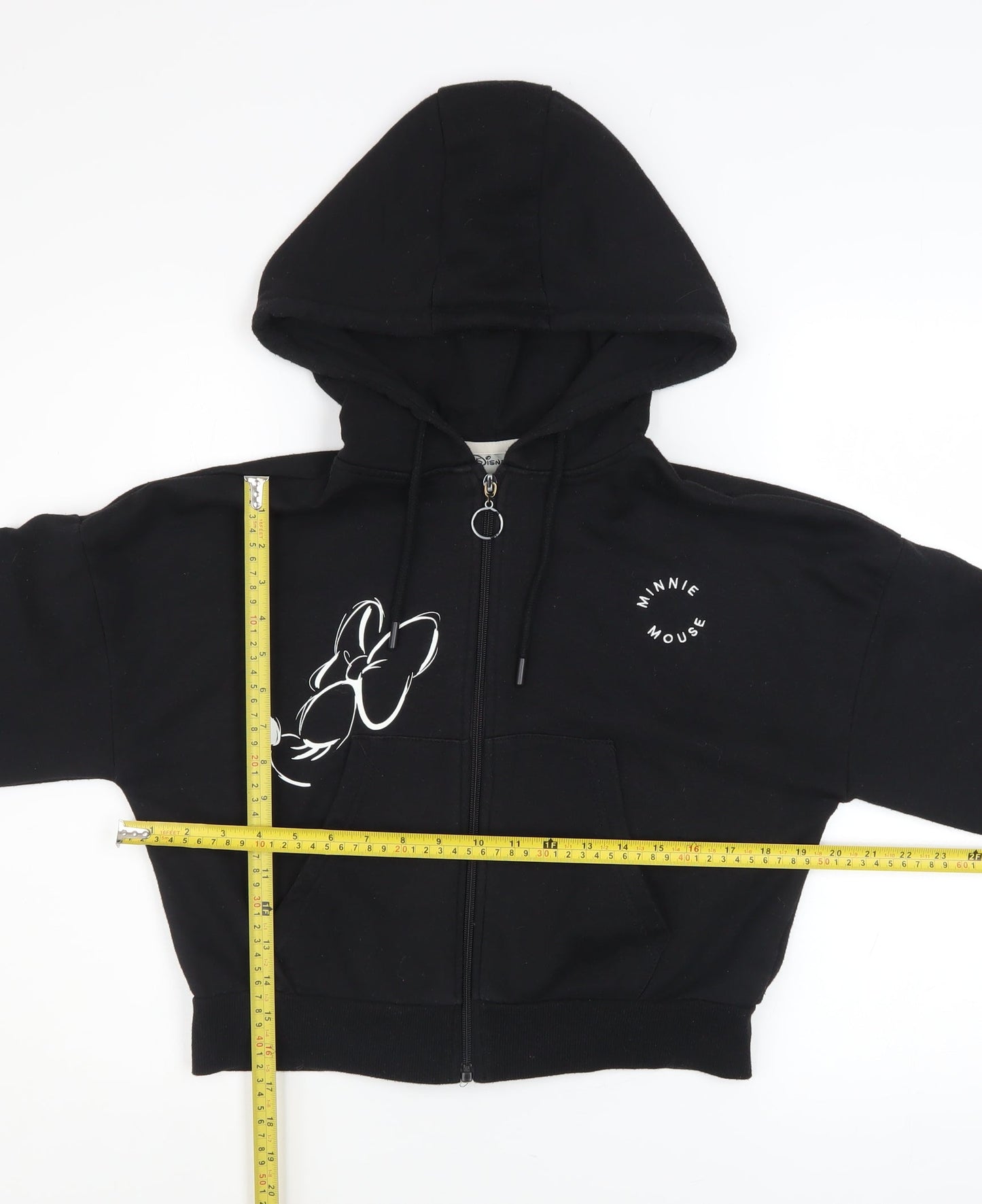 Womens UK Size XS Disney Black Full Zip Hoodie