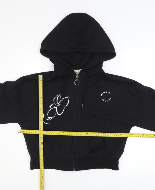 Womens UK Size XS Disney Black Full Zip Hoodie