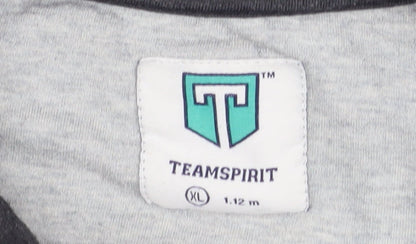 Mens UK Size XL TeamSpirit Grey Pullover Sweatshirt