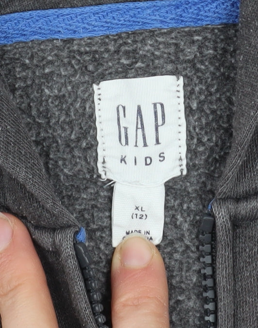 Boys UK Size 12-13 Years Gap Grey Full Zip Hoodie