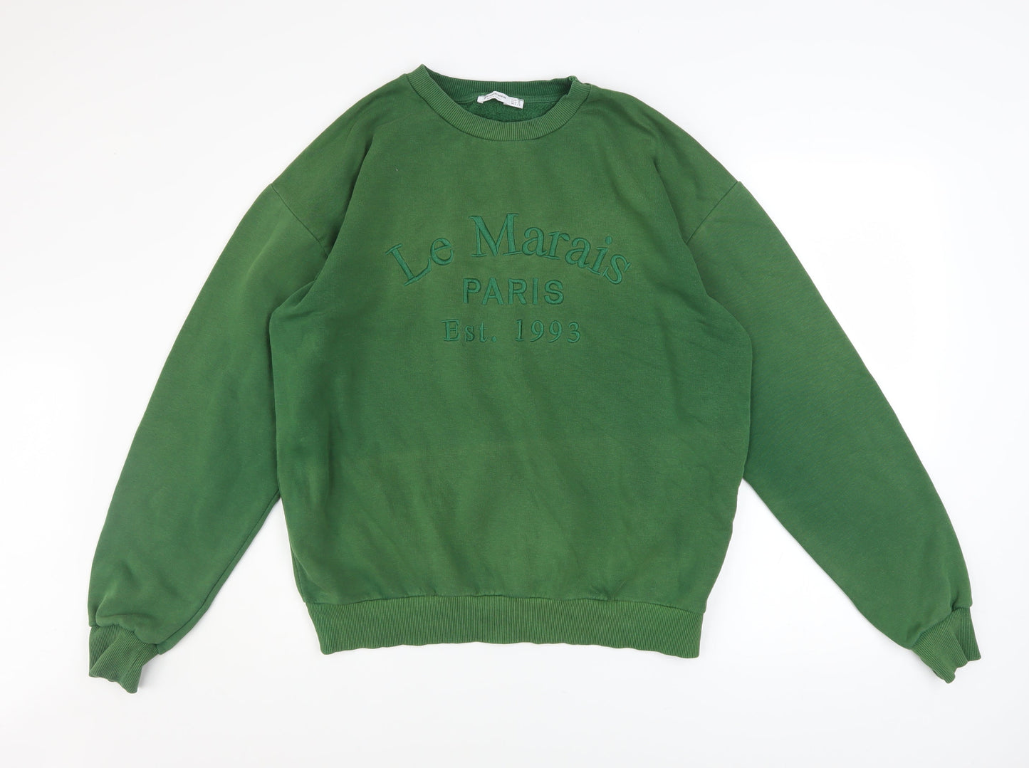 Womens UK Size M Stradivarius Green Pullover Sweatshirt
