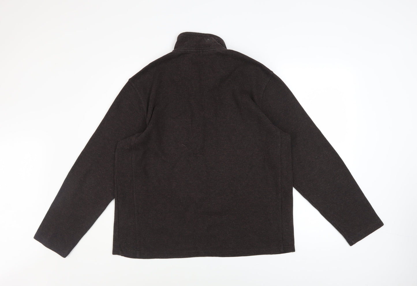 TU Men's Brown 1/4 Zip Fleece Sweatshirt Size L