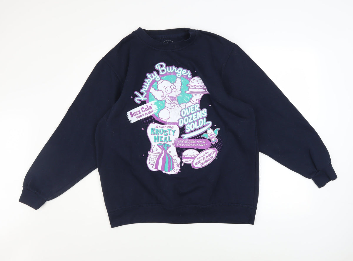 Mens UK Size S The Simpsons Blue Pullover Sweatshirt
