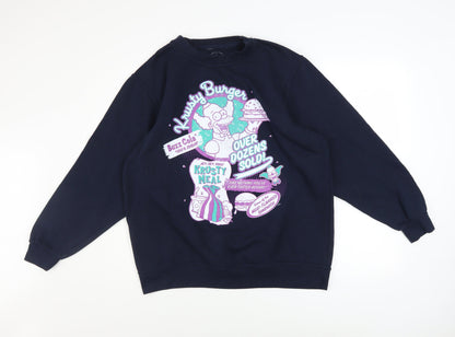 Mens UK Size S The Simpsons Blue Pullover Sweatshirt