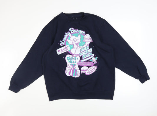 Mens UK Size S The Simpsons Blue Pullover Sweatshirt