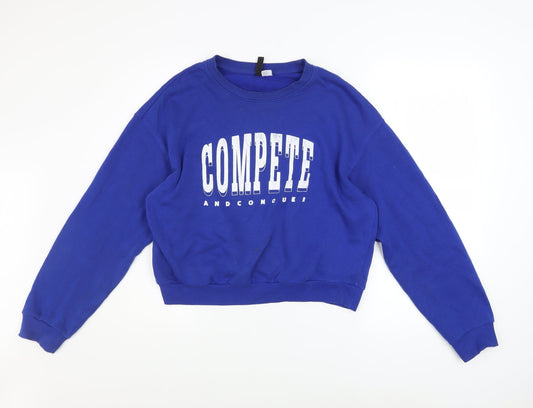 Womens UK Size M H&M Blue Pullover Sweatshirt