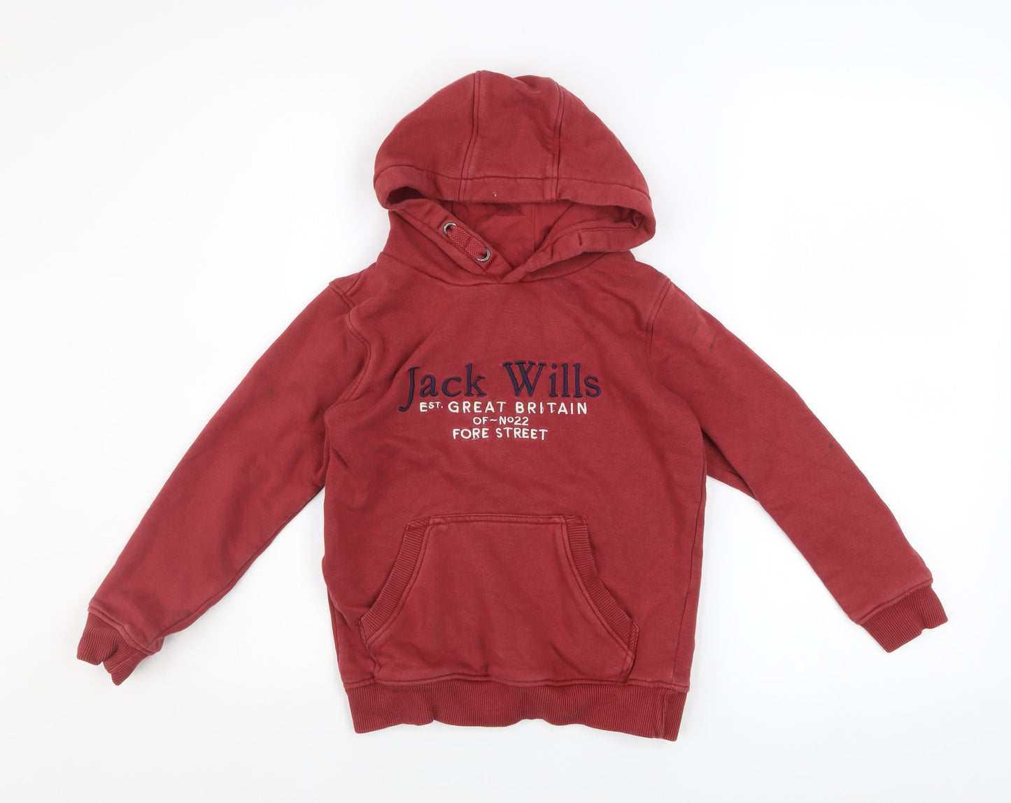 Boys UK Size 7-8 Years Jack Wills Red Pullover Hoodie