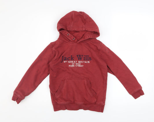 Boys UK Size 7-8 Years Jack Wills Red Pullover Hoodie