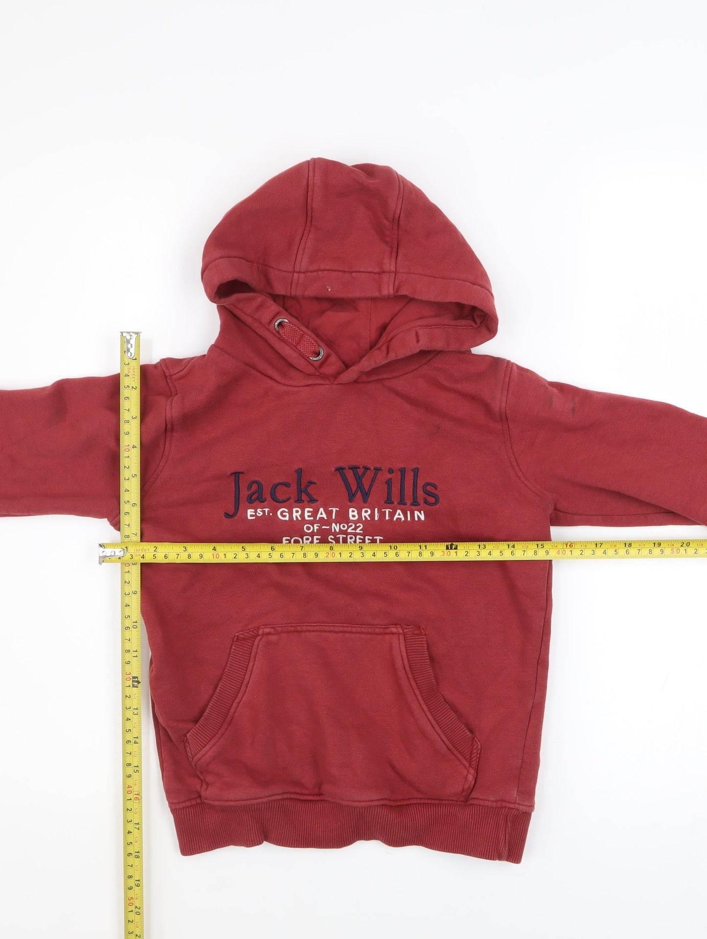 Boys UK Size 7-8 Years Jack Wills Red Pullover Hoodie