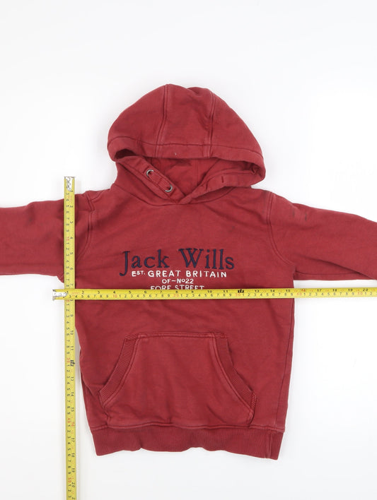 Boys UK Size 7-8 Years Jack Wills Red Pullover Hoodie