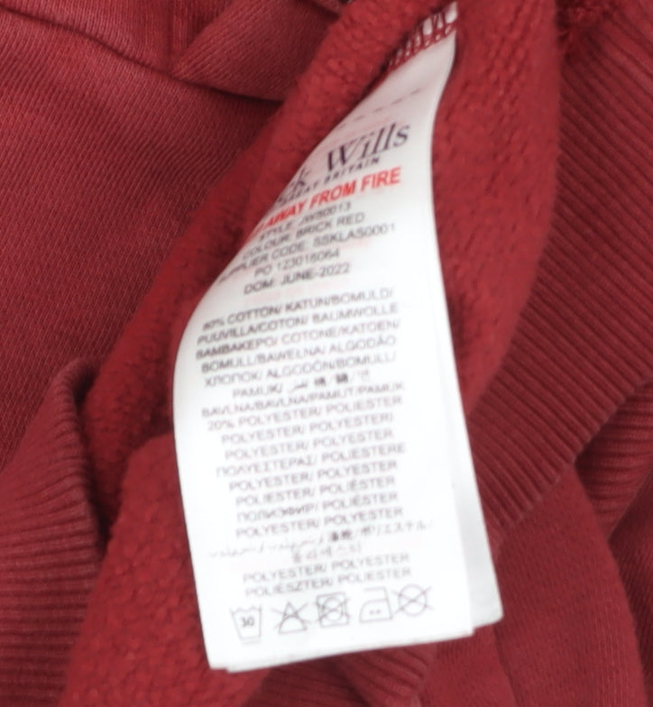 Boys UK Size 7-8 Years Jack Wills Red Pullover Hoodie