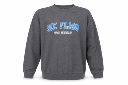 Mens UK Size XL Six Flags Grey Pullover Sweatshirt