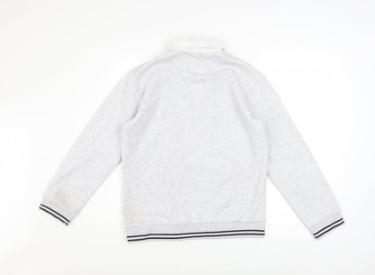 River Island Girls Grey Fleece Collared Henley Sweatshirt 11-12 Years