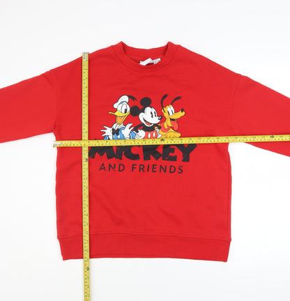 Womens UK Size XS Disney Red Pullover Sweatshirt