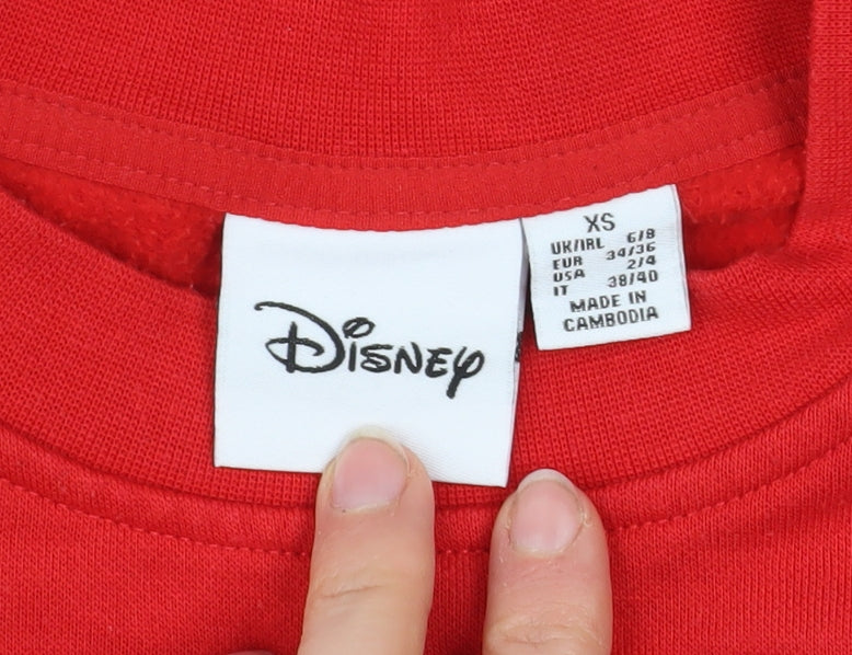 Womens UK Size XS Disney Red Pullover Sweatshirt