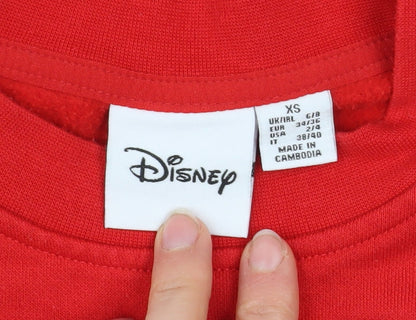 Womens UK Size XS Disney Red Pullover Sweatshirt