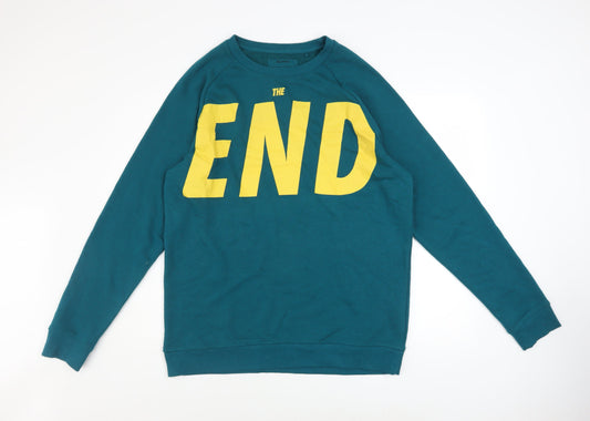 Mens UK Size L Bershka Blue Pullover Sweatshirt