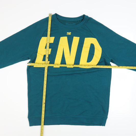 Mens UK Size L Bershka Blue Pullover Sweatshirt