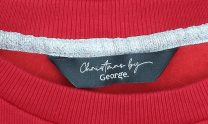 Womens UK Size S George Red Pullover Sweatshirt