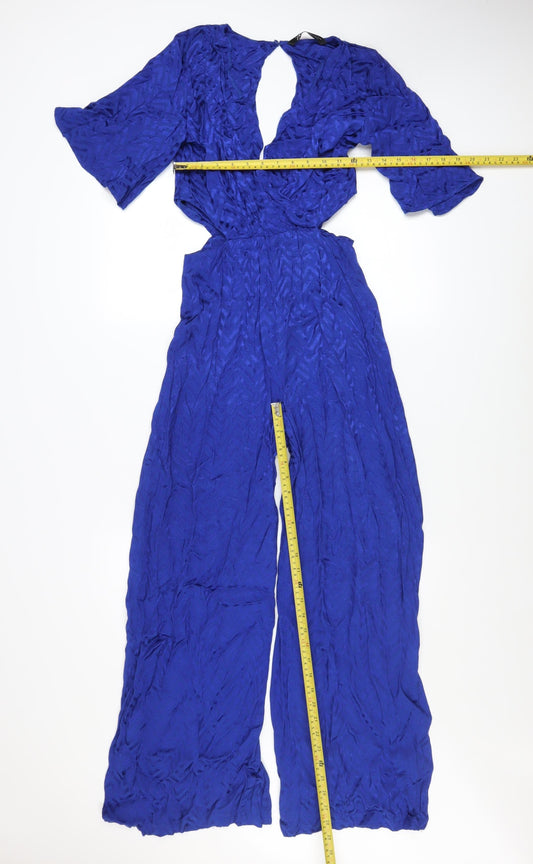 Womens UK Size XS Zara One-Piece Blue Jumpsuit