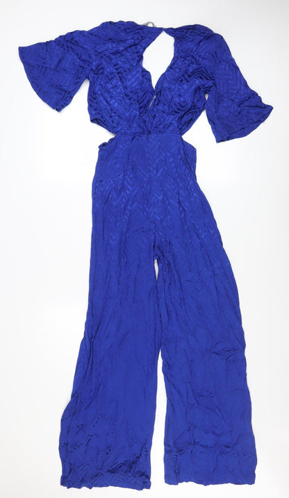 Womens UK Size XS Zara One-Piece Blue Jumpsuit