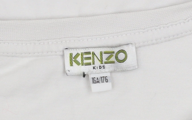 Boys UK Size 15-16 Years KENZO White Basic T-Shirt