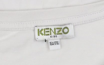 Boys UK Size 15-16 Years KENZO White Basic T-Shirt