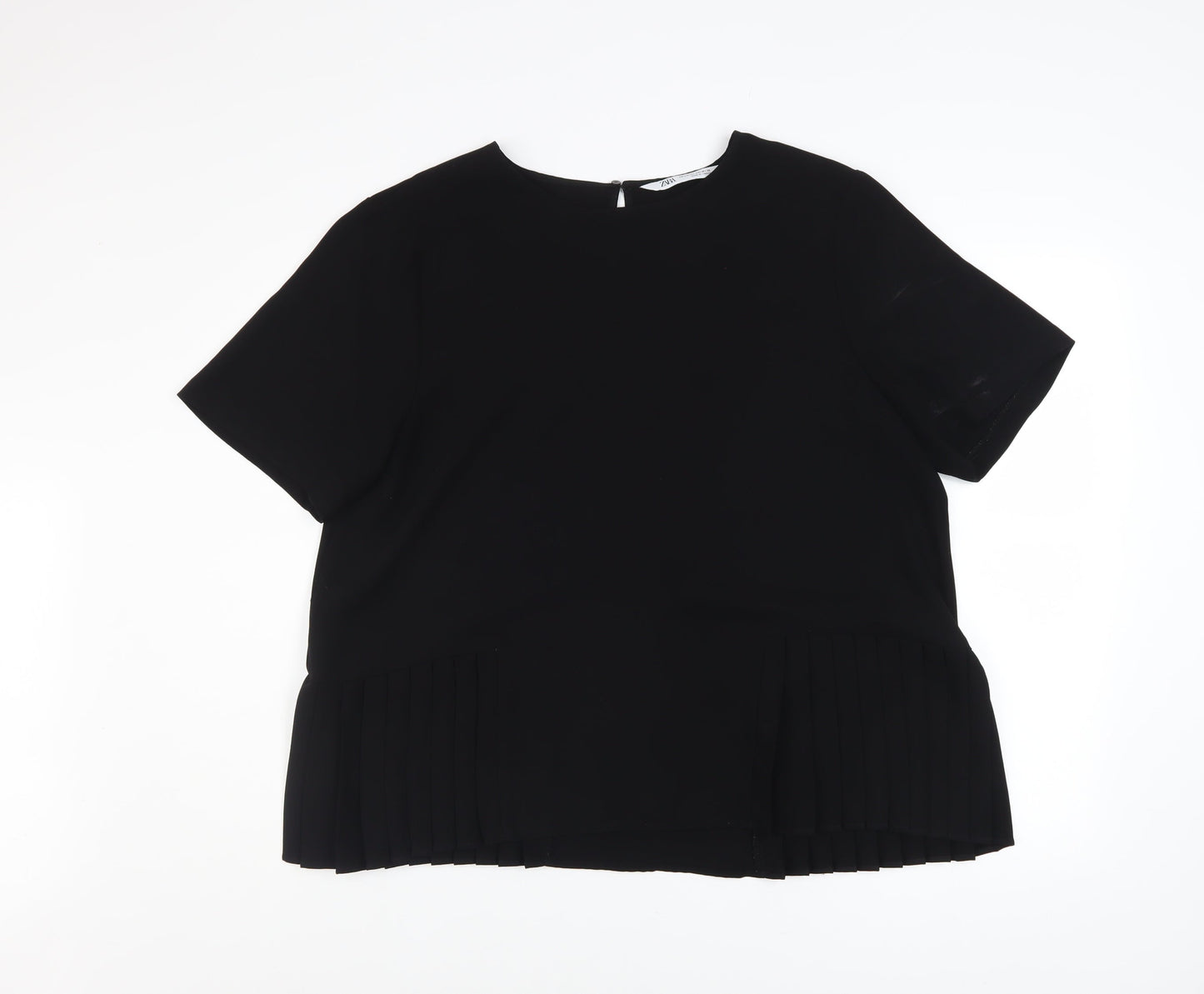Womens UK Size 18 Zara Black Basic Blouse
