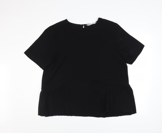Womens UK Size 18 Zara Black Basic Blouse